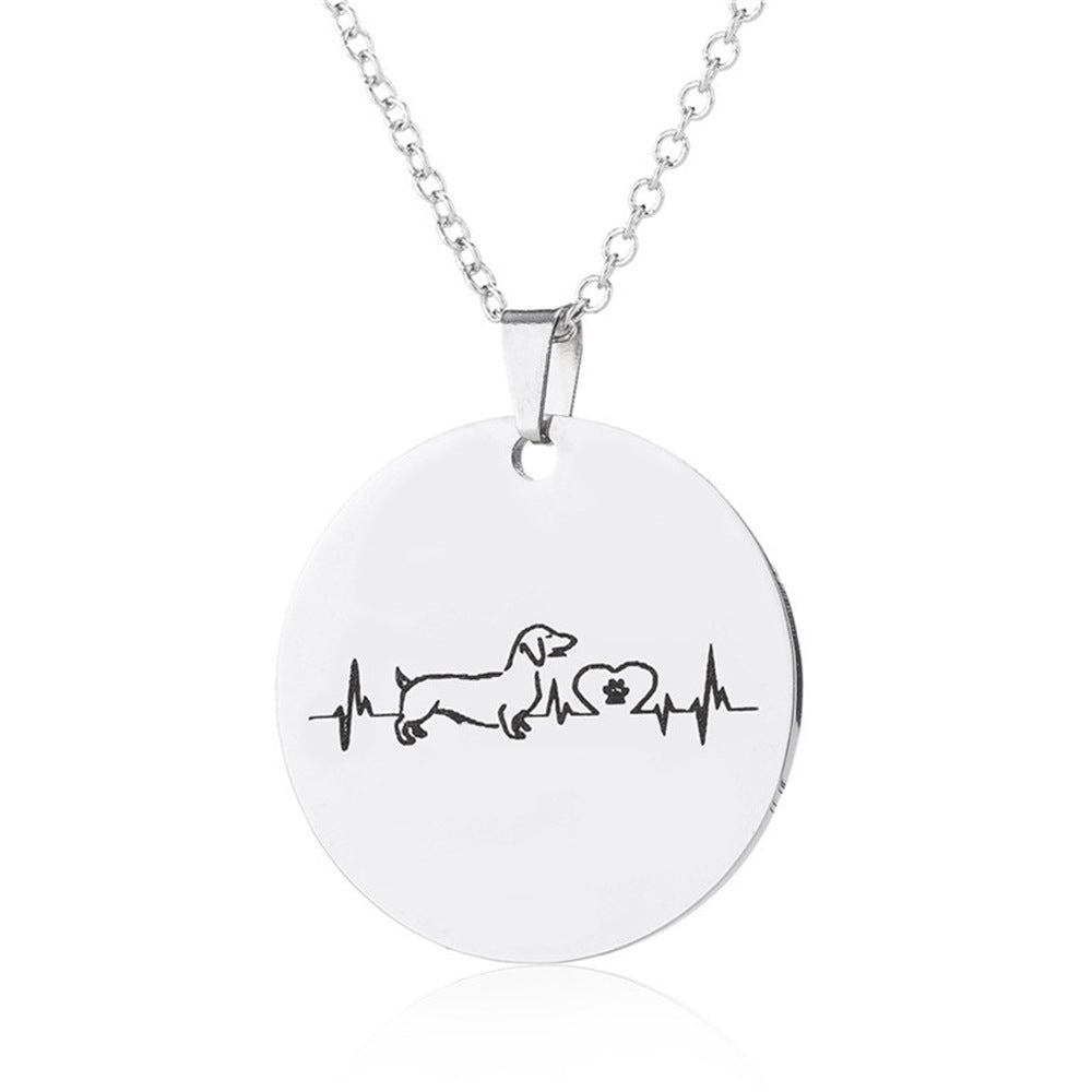 Creative necklace dog cardiogram necklace
