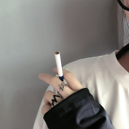 Titanium steel butterfly ring adjustable girl ring couple ring