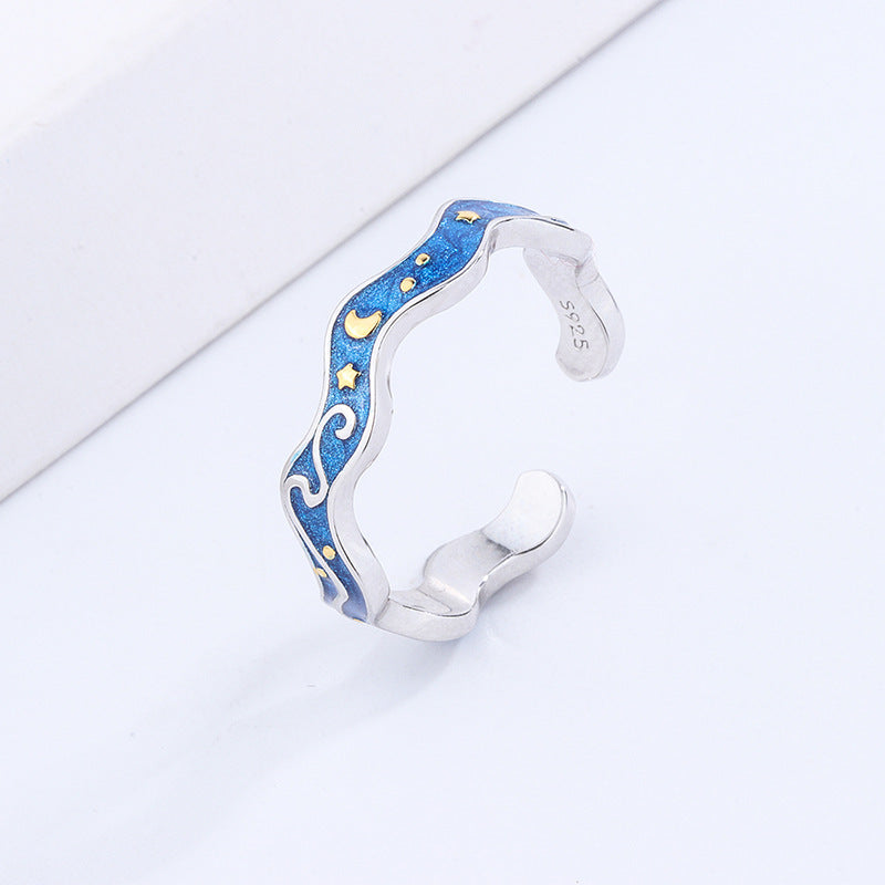 Blue Epoxy Ring Couple Ring