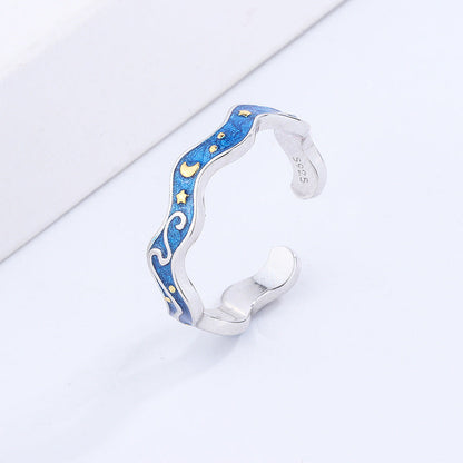 Blue Epoxy Ring Couple Ring