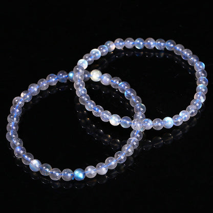 5A Genuine Natural Gray Moonstone Bead Charm Bracelets Women Men Fashon Blue Light  Labradorite Strand Energy Bracelet