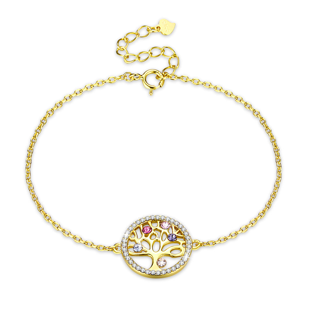 925 Sterling Silver Crystal Life Tree Bracelets For Women Party Gift About  Long Bracelet Fashion Jewelry SVH241