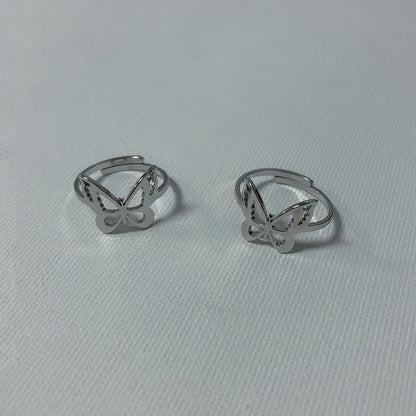 Titanium steel butterfly ring adjustable girl ring couple ring