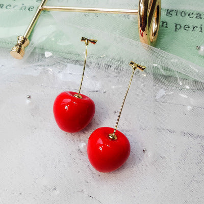 Red cherry earrings fruit drop earrings fashion earrings