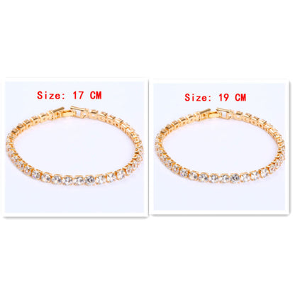 Cubic Zirconia Tennis Bracelets Iced Out Chain Crystal Bracelet Women Men Gold Bracelet Jewelry