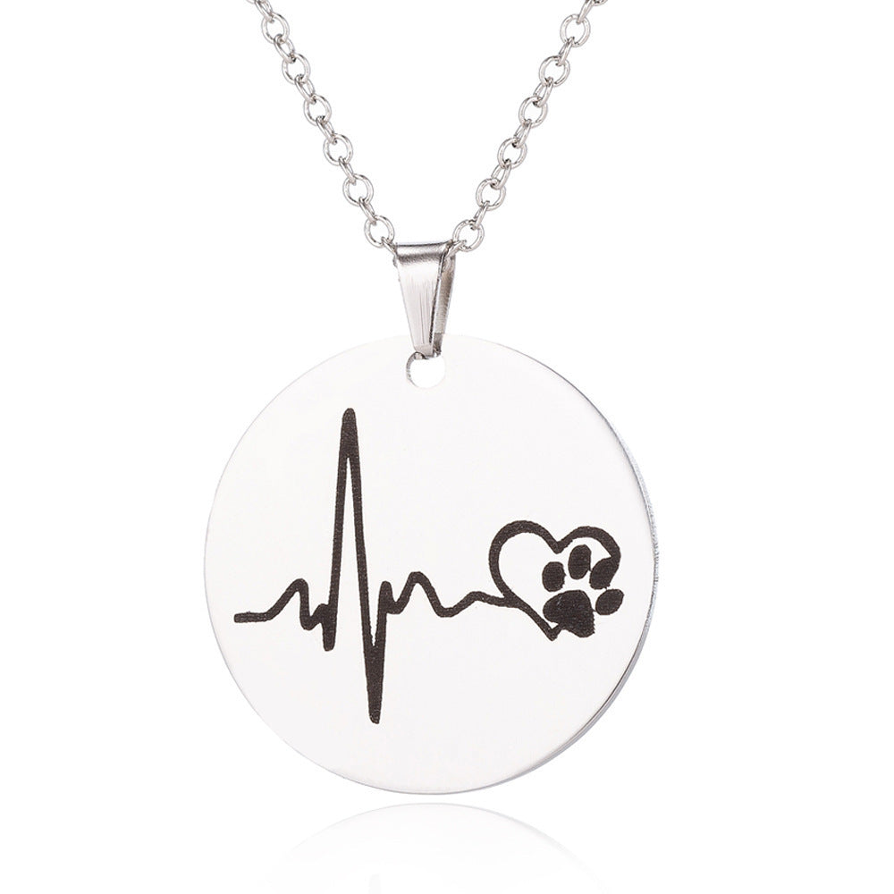 Creative necklace dog cardiogram necklace