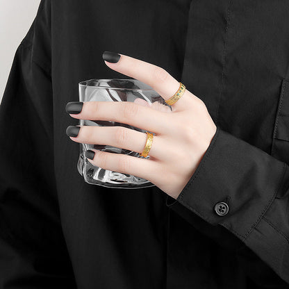 Niche Fold Texture Ring Irregular Ring Female Ring