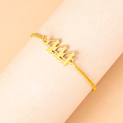 Stainless Steel Number 444 Chain Bracelets For Women